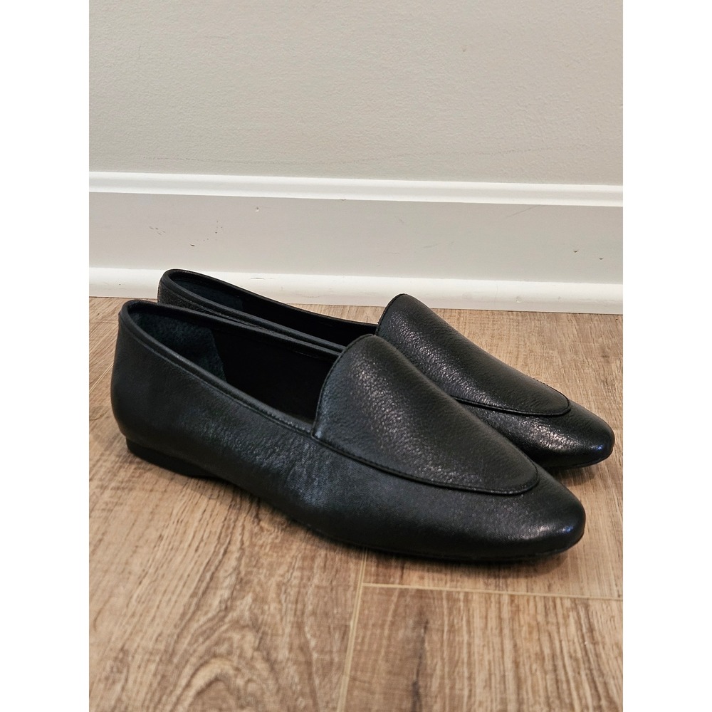 Birdies The Starling Loafers Womens 8 Black Pebbled Leather Smoking Slipper